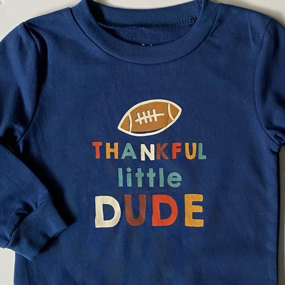 Thanksgiving Sweatshirt size 24 Months Chick Pea. Thankful Dude Football EUC - Picture 3 of 10